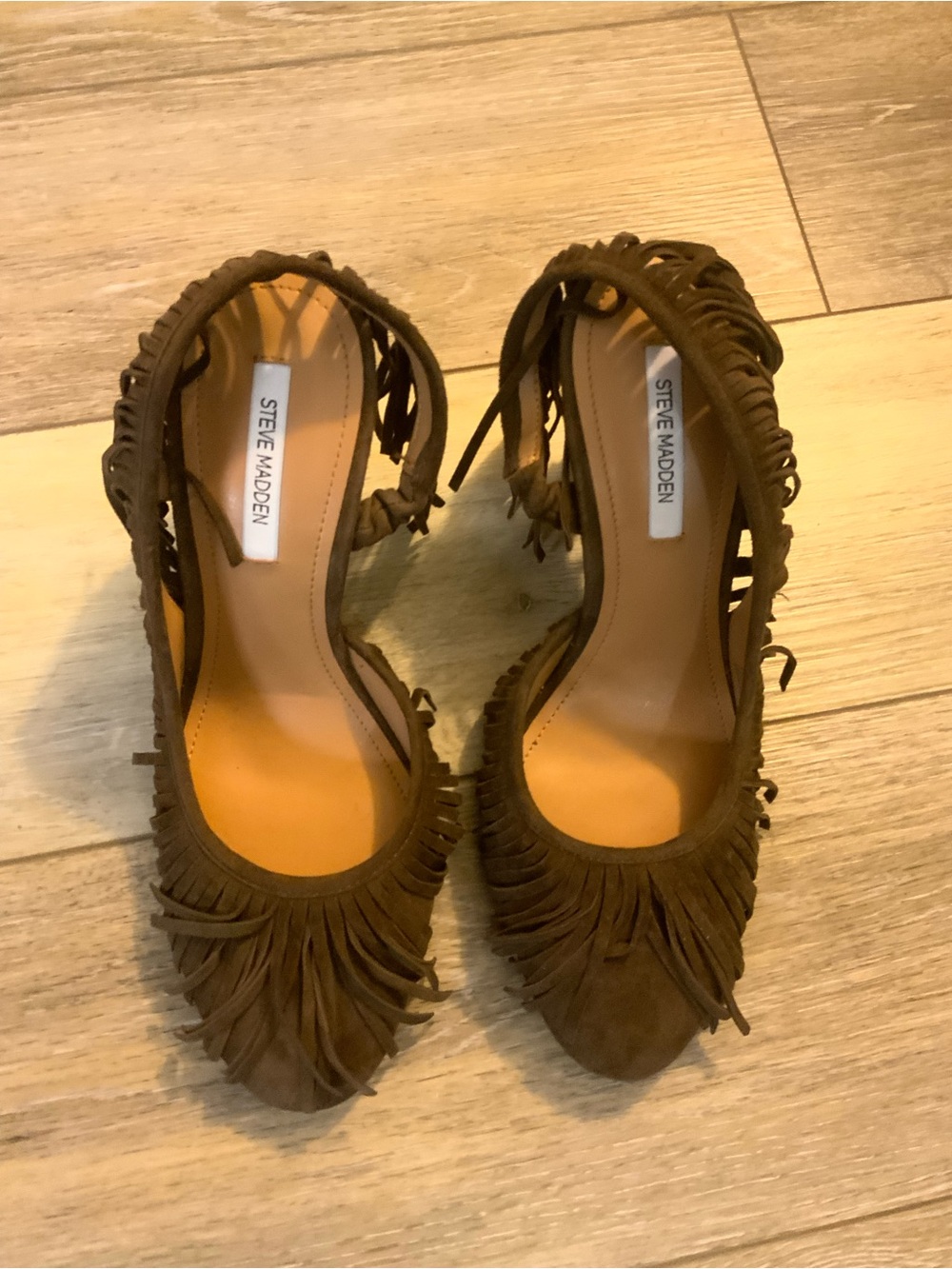 Steve Madden Brown Suede Fringe Pointed Toe Pumps